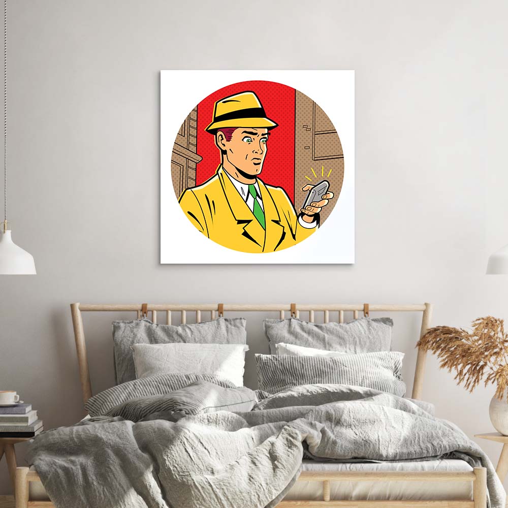 Retro Detective Glass Wall Art