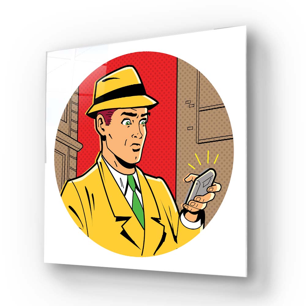 Retro Detective Glass Wall Art