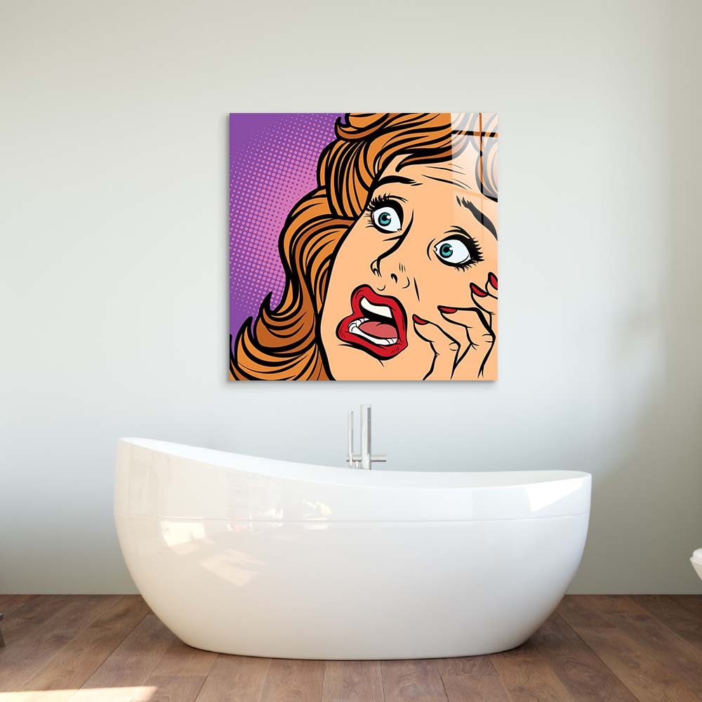 Retro Fear Glass Wall Art