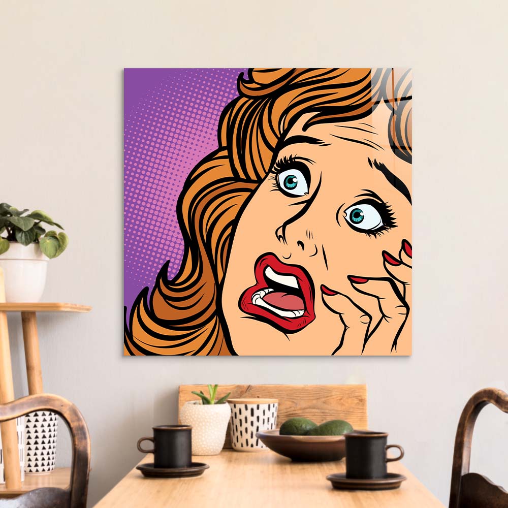 Retro Fear Glass Wall Art