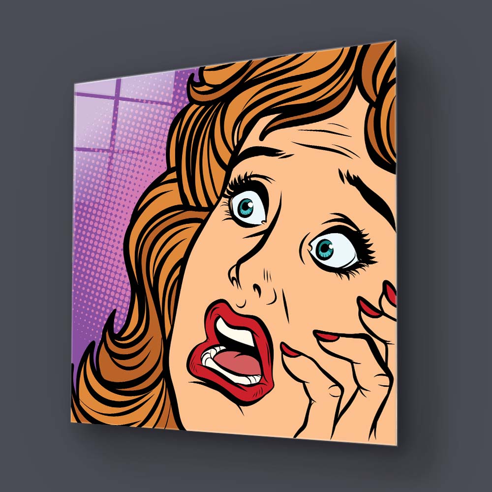 Retro Fear Glass Wall Art