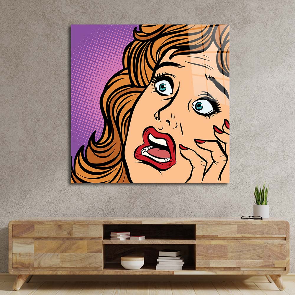 Retro Fear Glass Wall Art