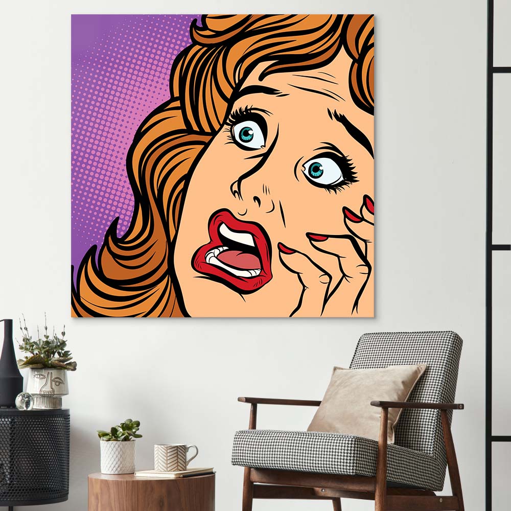 Retro Fear Glass Wall Art