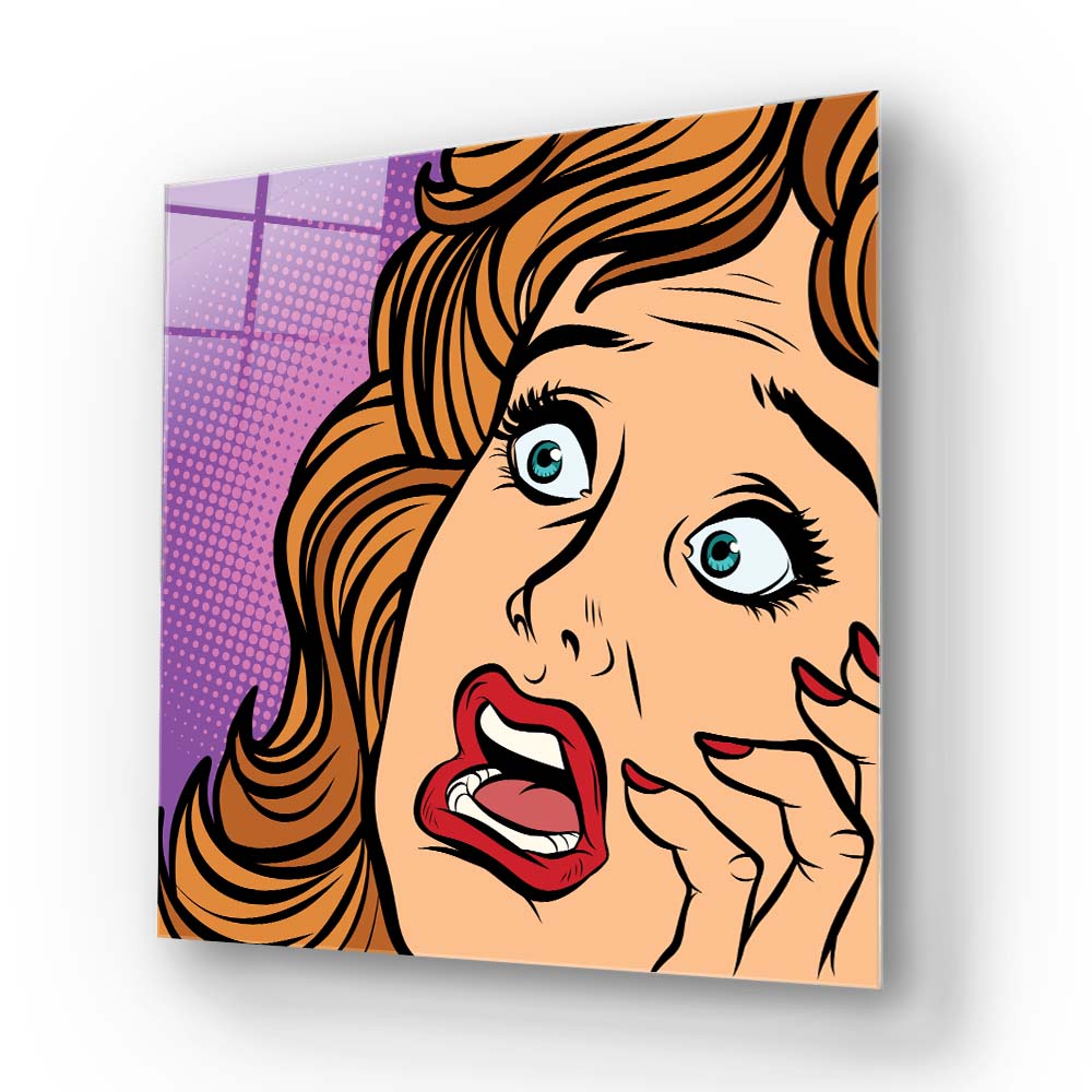 Retro Fear Glass Wall Art