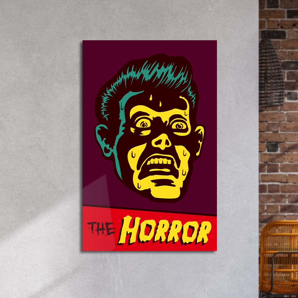 Retro Horror Glass Wall Art