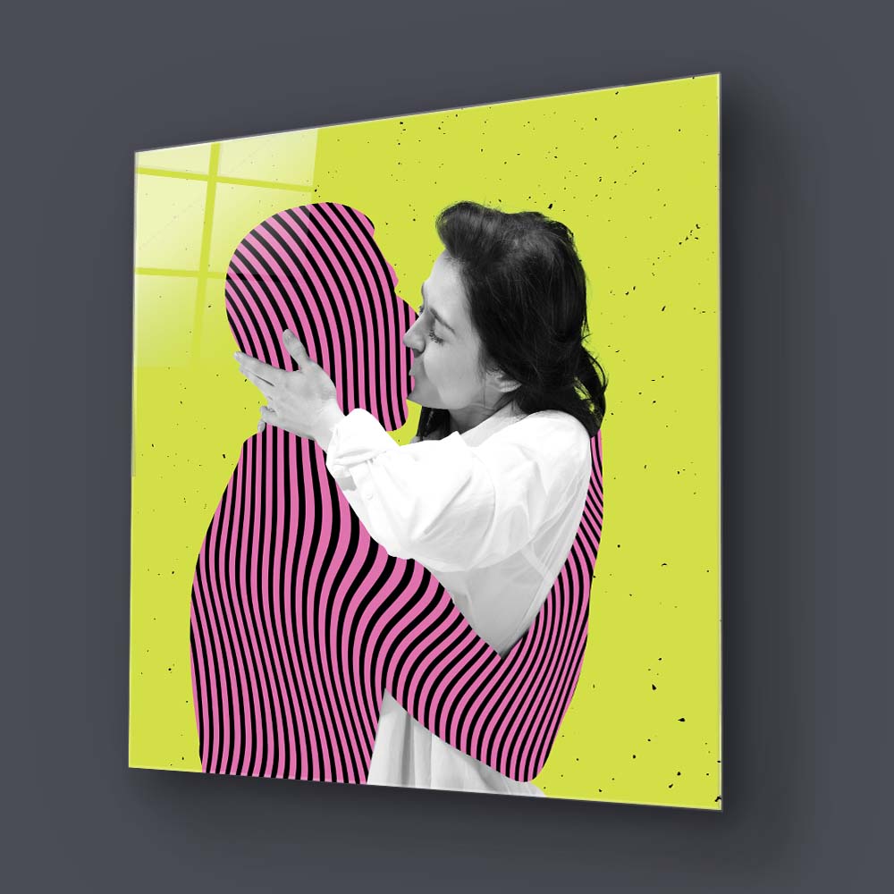 Retro Ideal Man Glass Wall Art