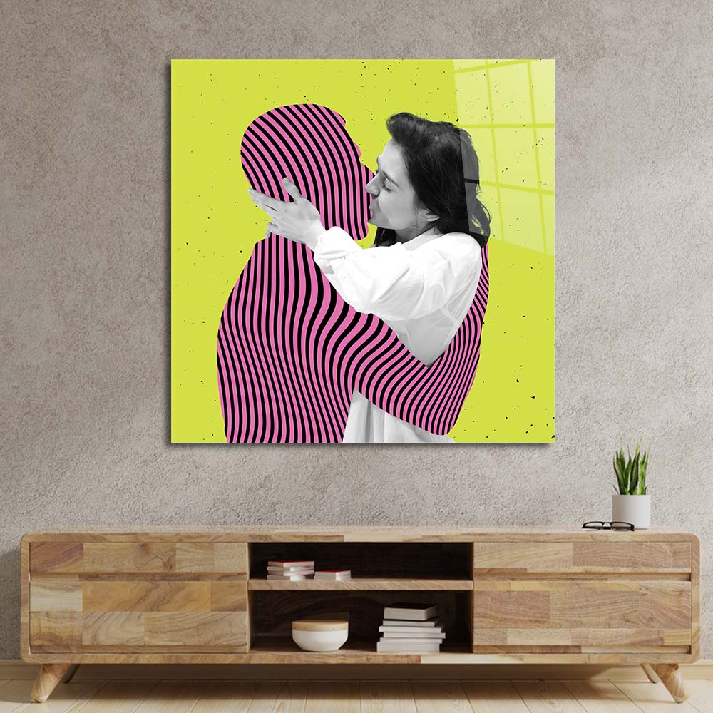 Retro Ideal Man Glass Wall Art