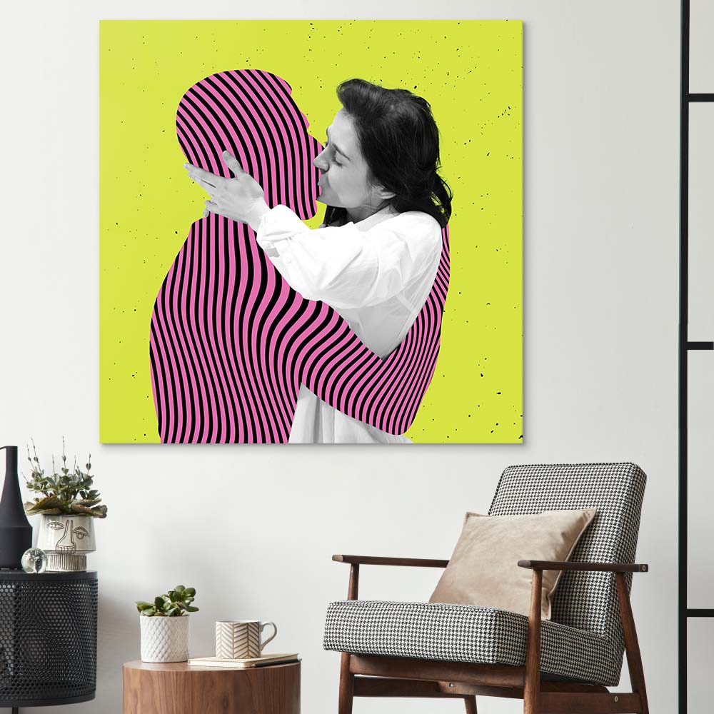 Retro Ideal Man Glass Wall Art