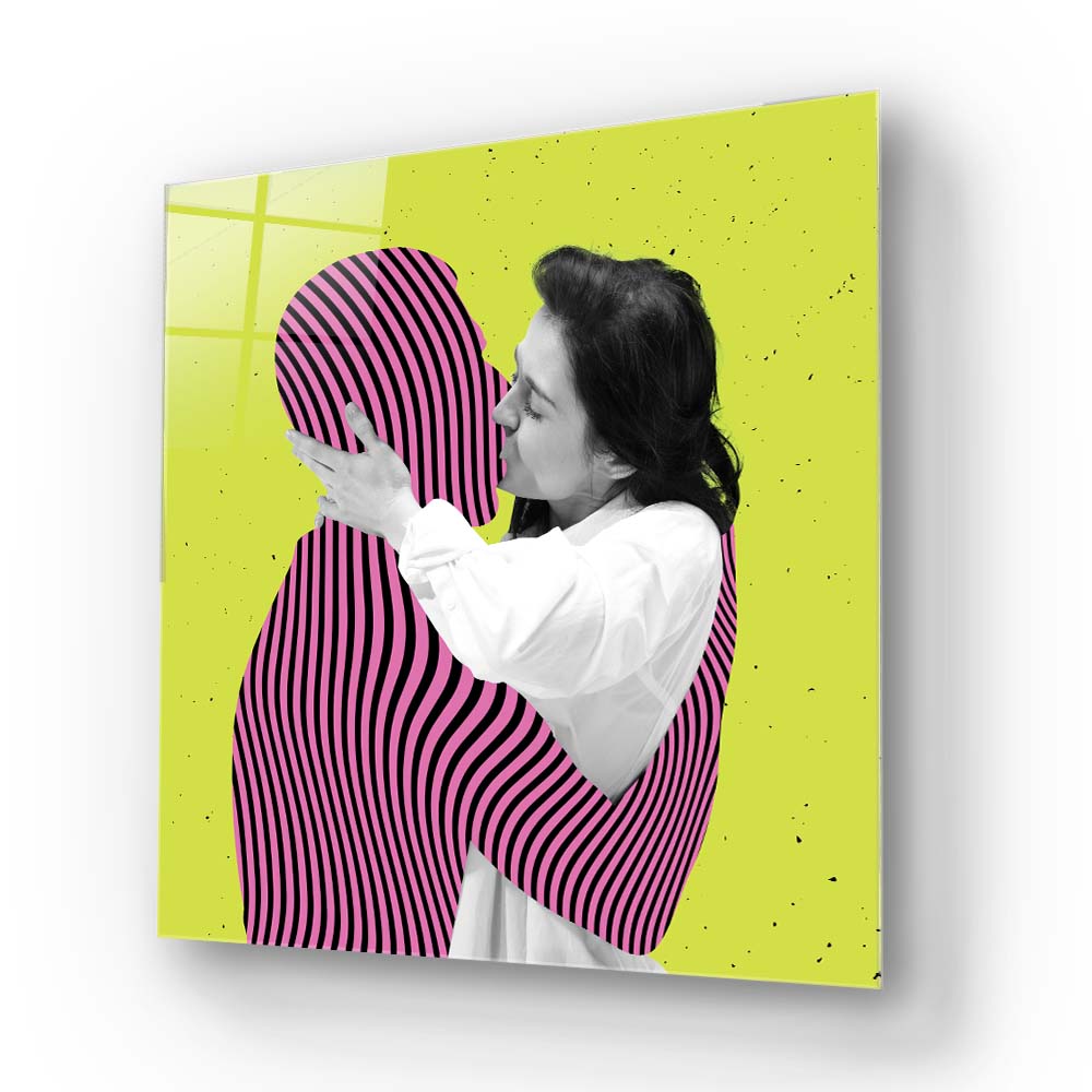 Retro Ideal Man Glass Wall Art