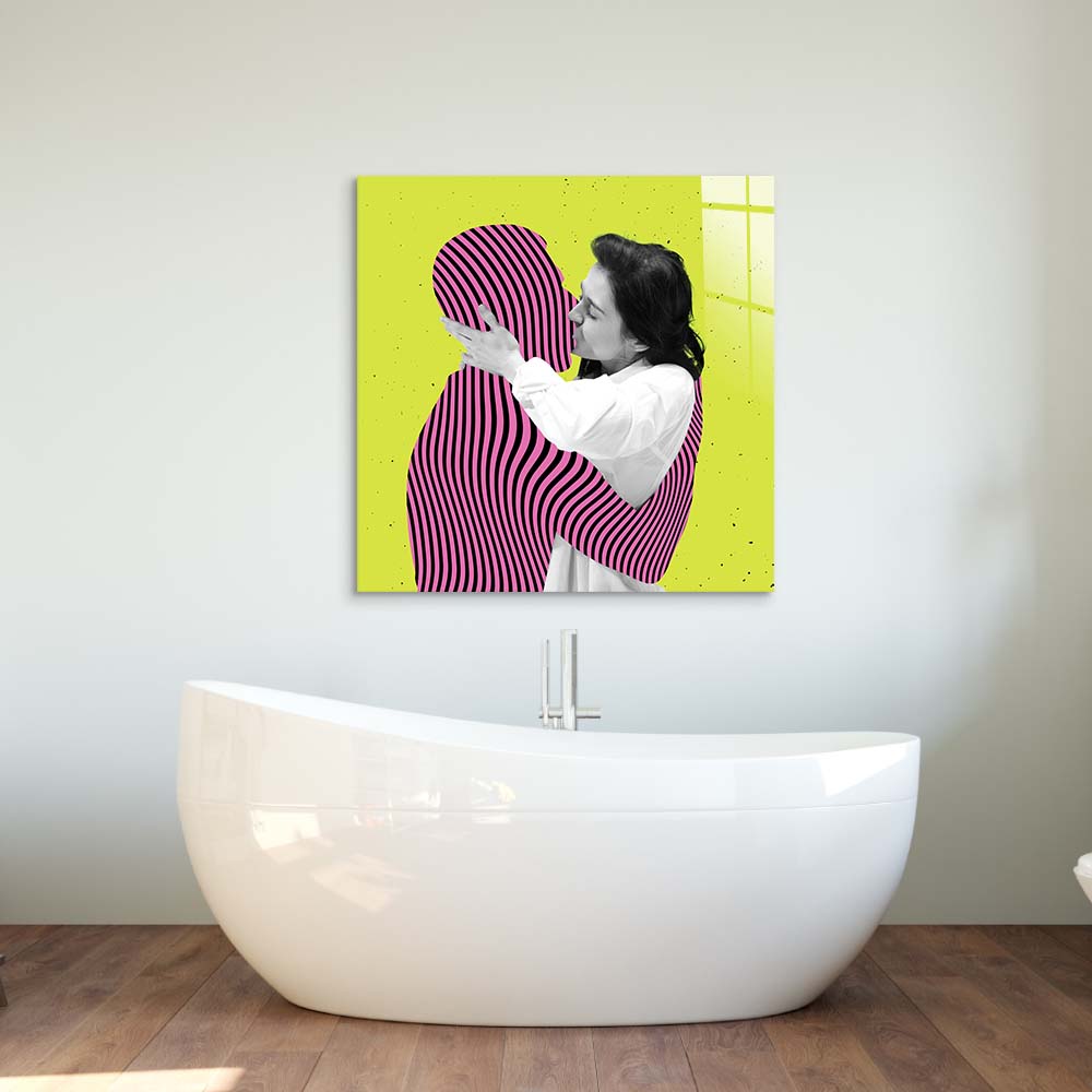 Retro Ideal Man Glass Wall Art