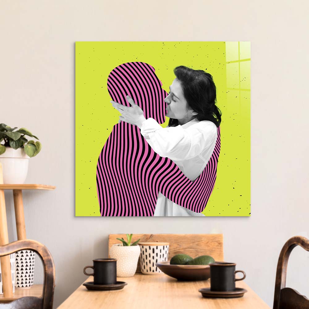 Retro Ideal Man Glass Wall Art