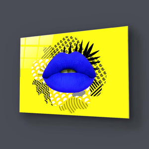 Retro Lips Glass Wall Art