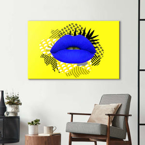 Retro Lips Glass Wall Art