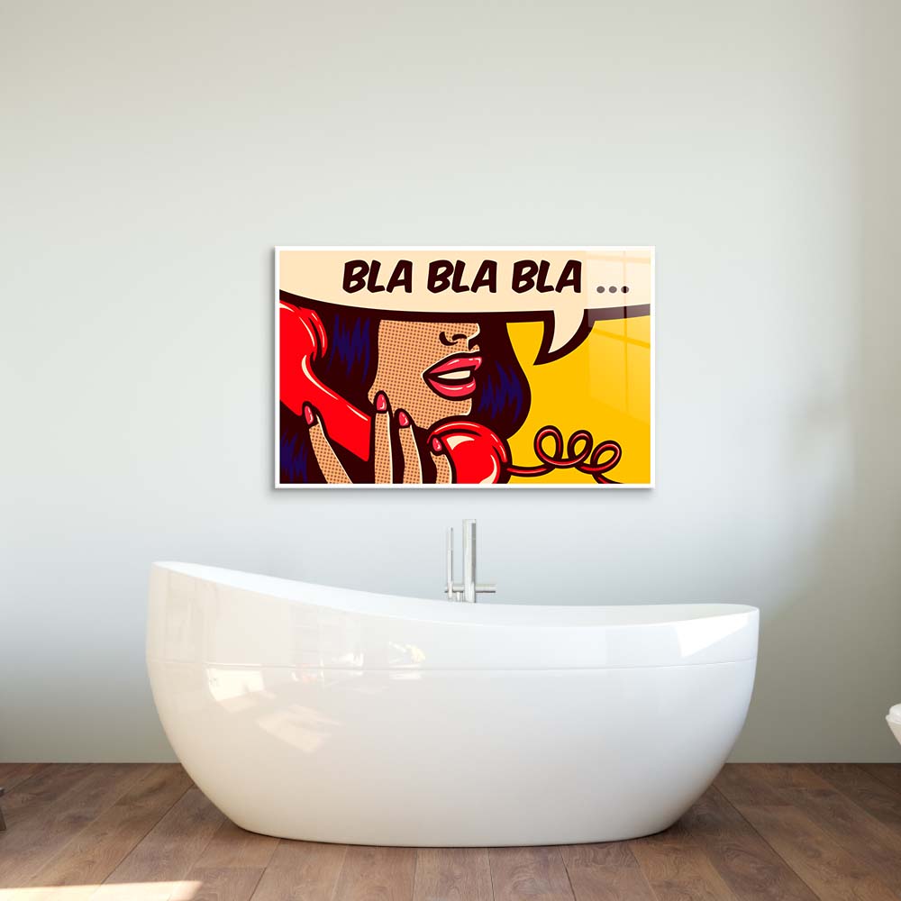 Retro Phone Call Glass Wall Art