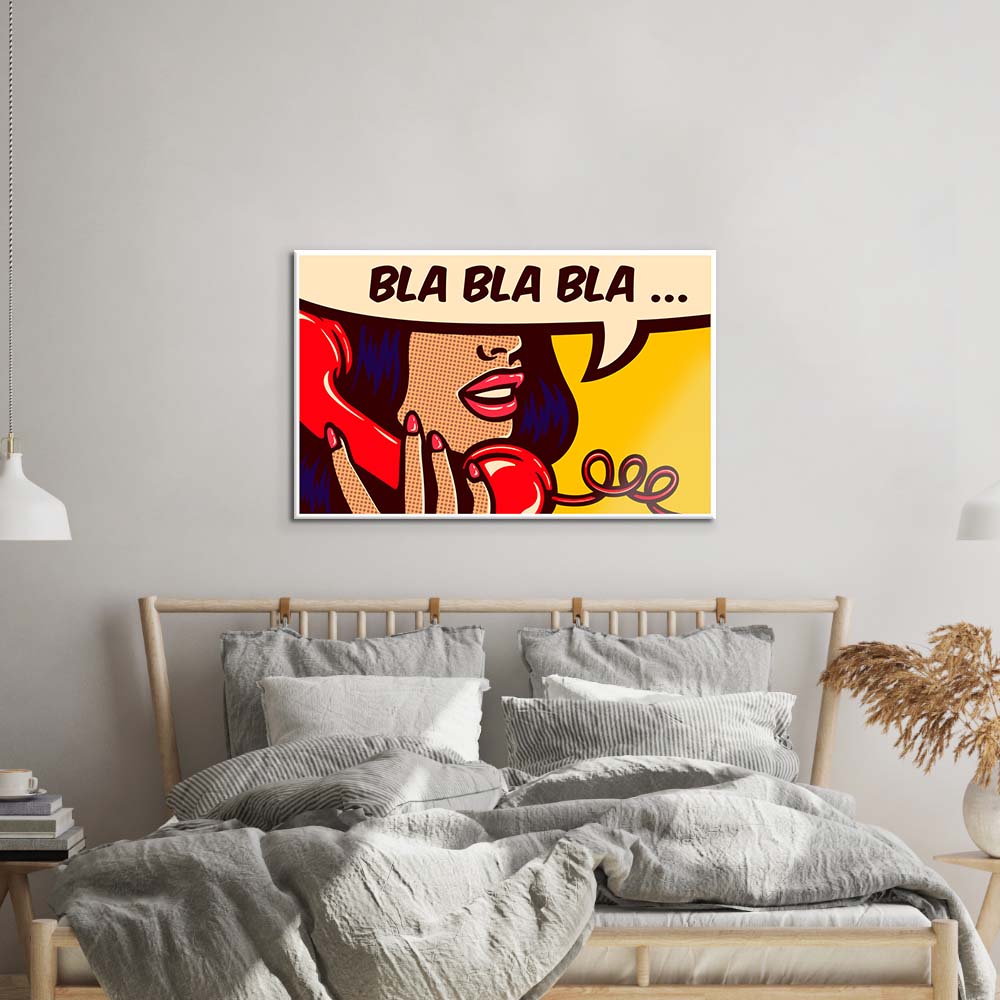 Retro Phone Call Glass Wall Art