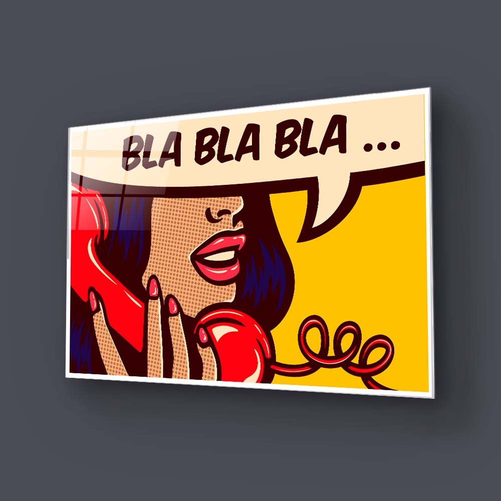 Retro Phone Call Glass Wall Art