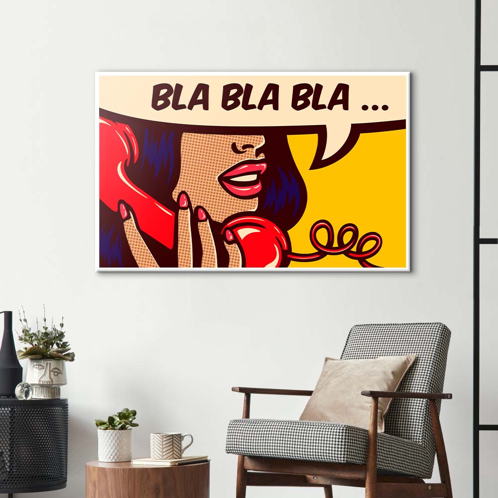 Retro Phone Call Glass Wall Art