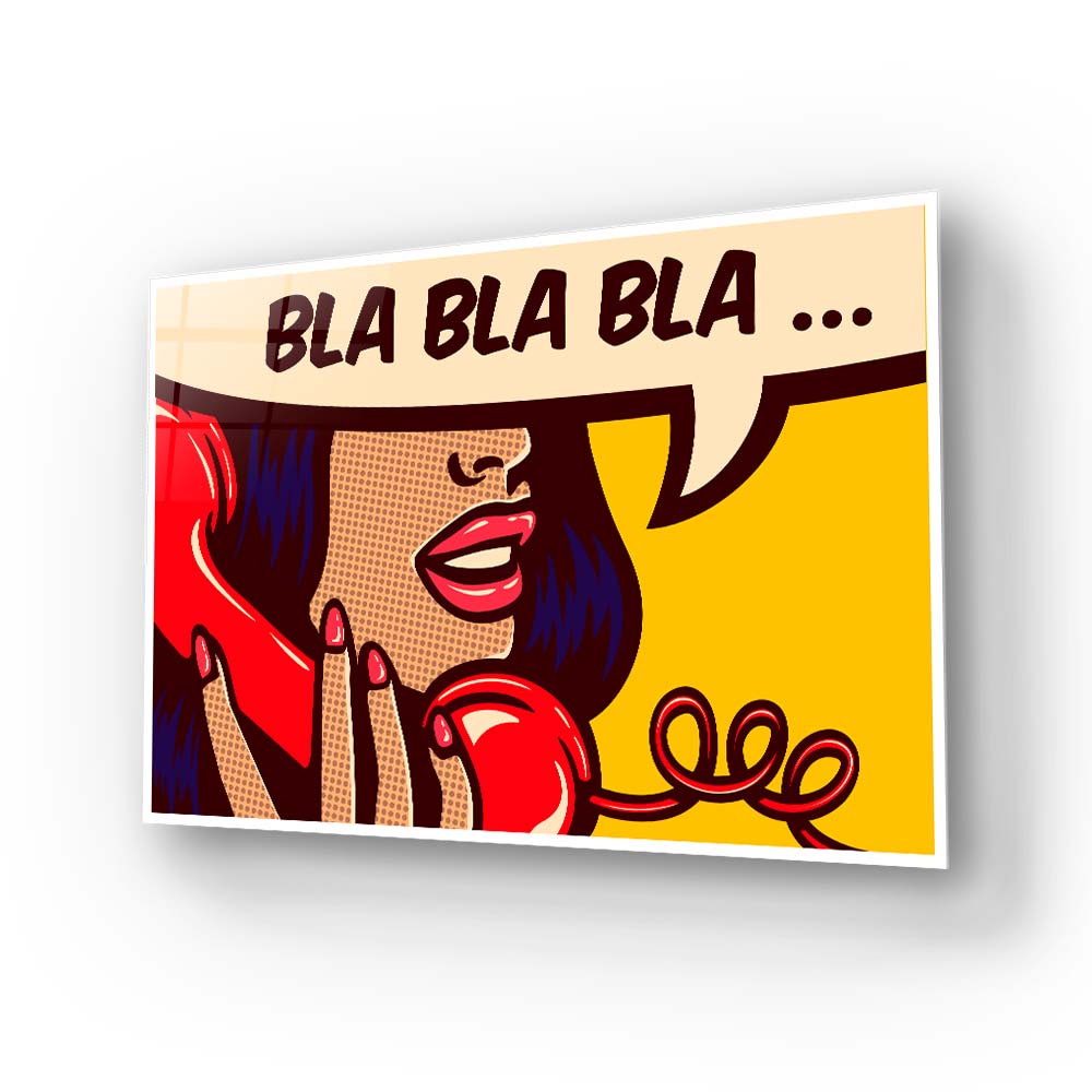 Retro Phone Call Glass Wall Art