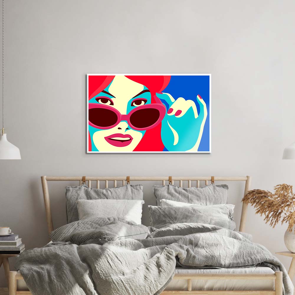 Retro Red Sunglasses Glass Wall Art