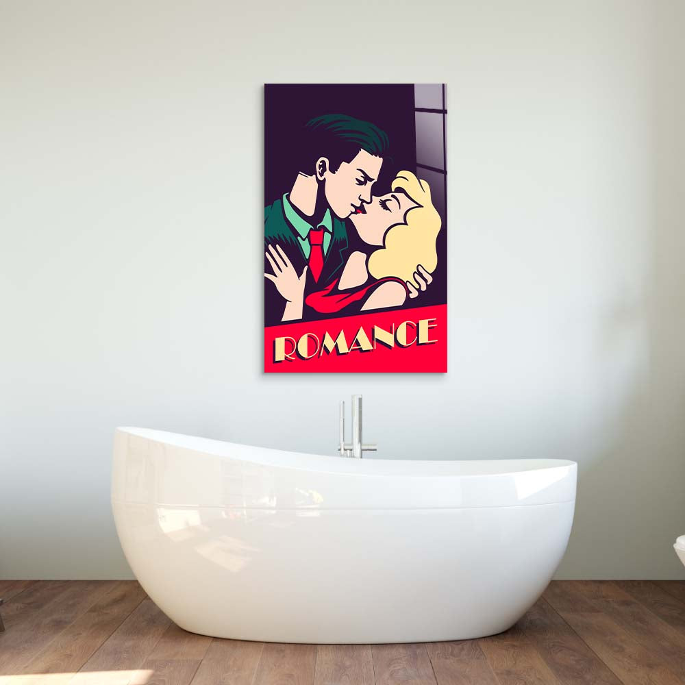 Retro Romance Glass Wall Art
