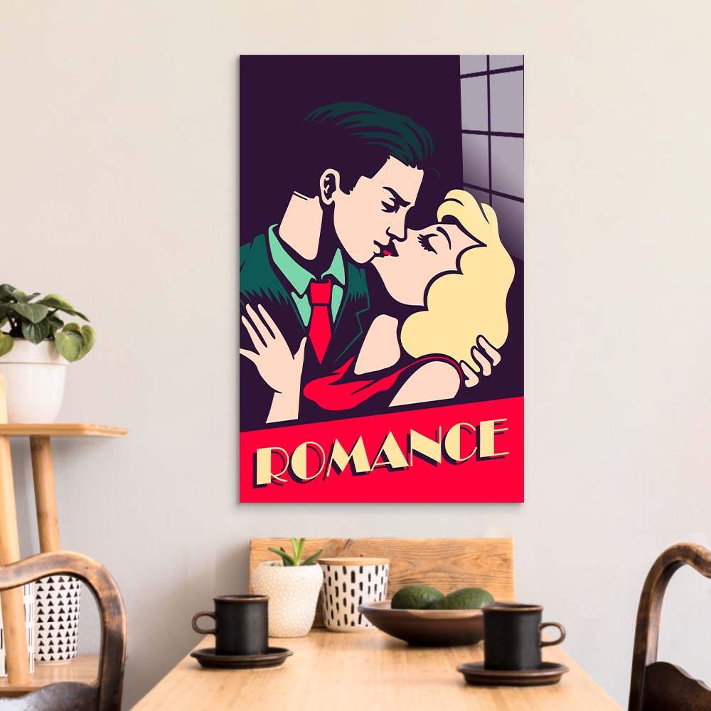 Retro Romance Glass Wall Art