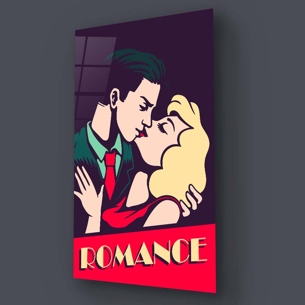 Retro Romance Glass Wall Art