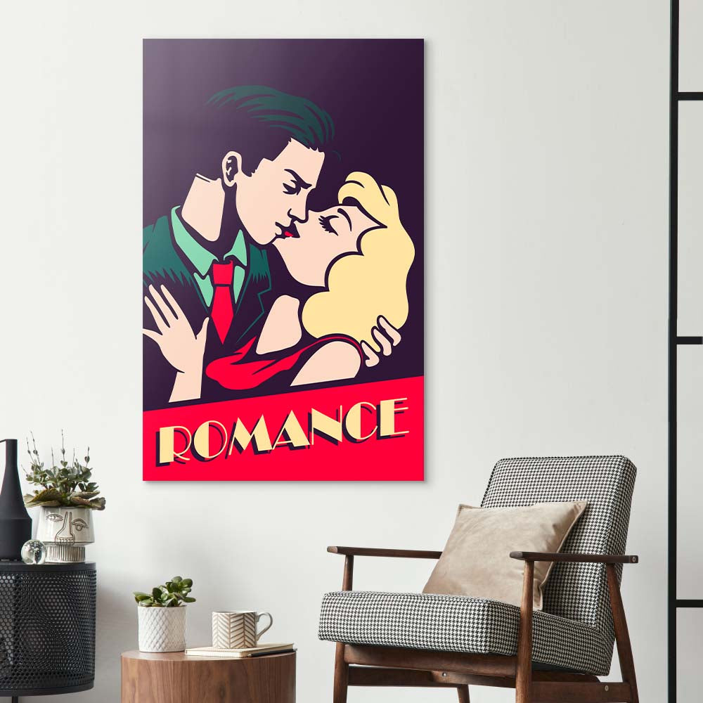 Retro Romance Glass Wall Art