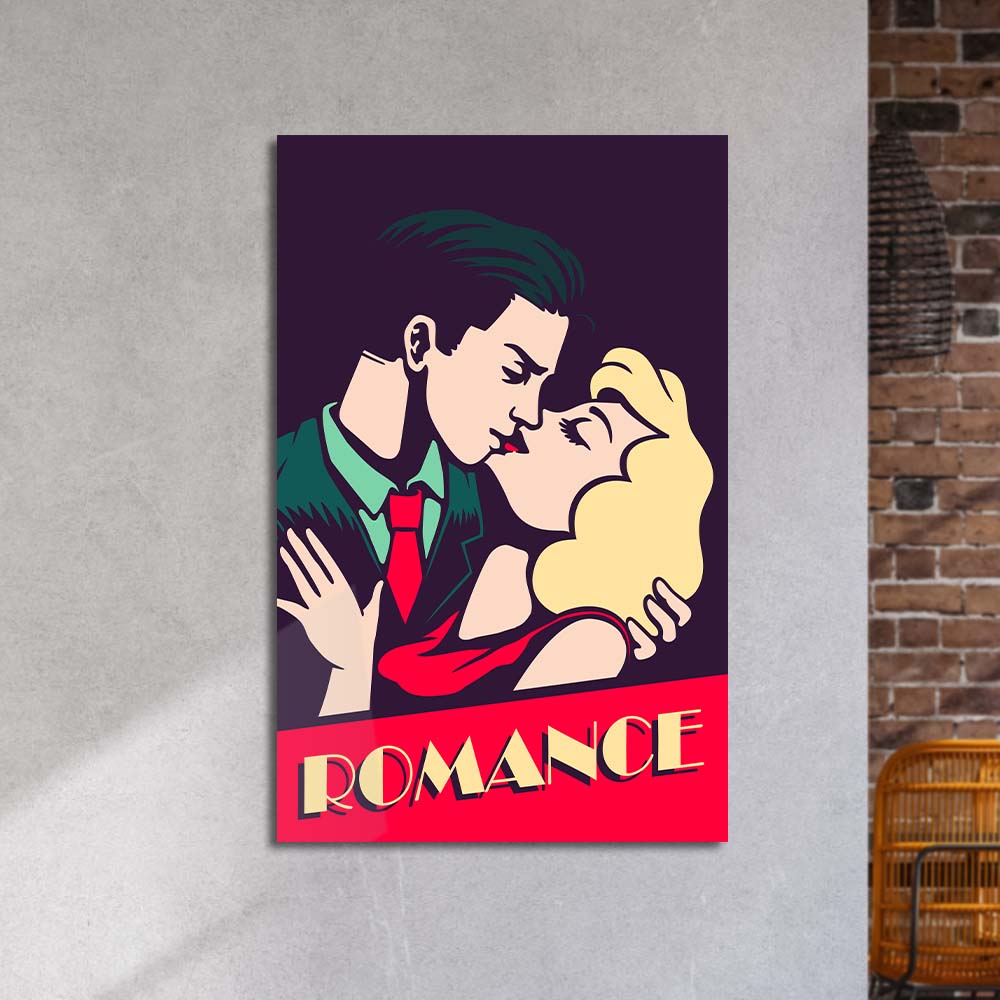 Retro Romance Glass Wall Art