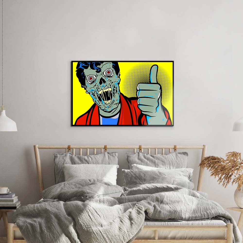 Retro Zombie Glass Wall Art