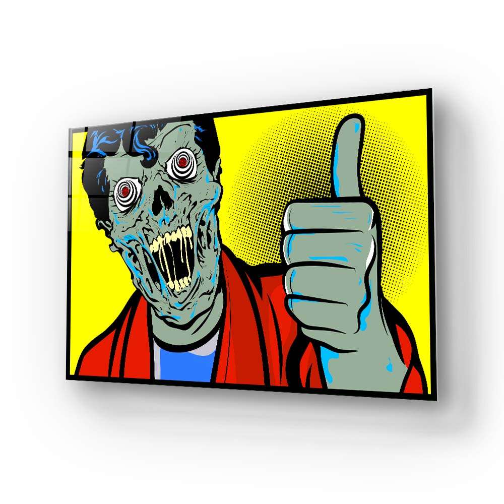 Retro Zombie Glass Wall Art