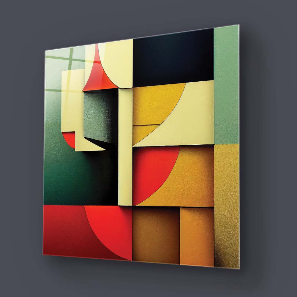 Stacking Cubist Glass Wall Art