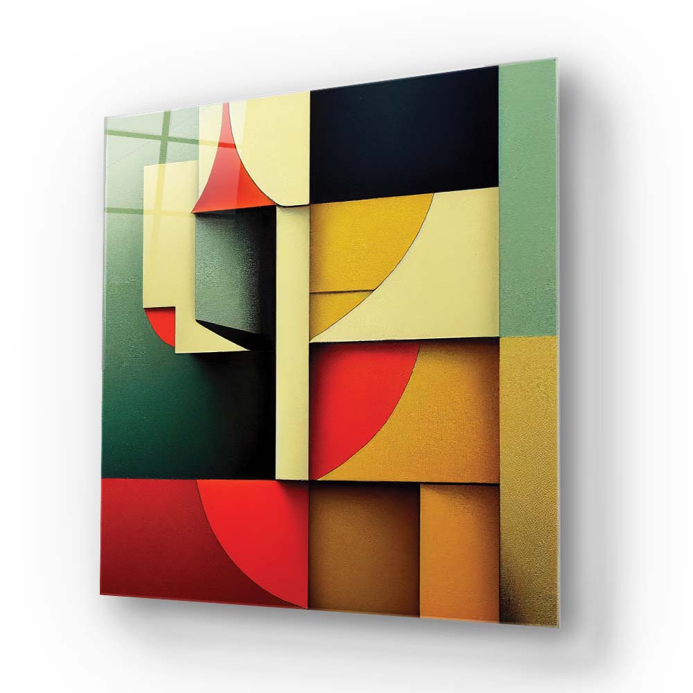 Stacking Cubist Glass Wall Art