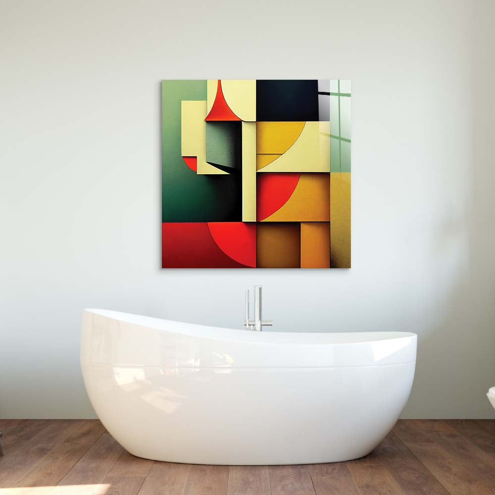 Stacking Cubist Glass Wall Art