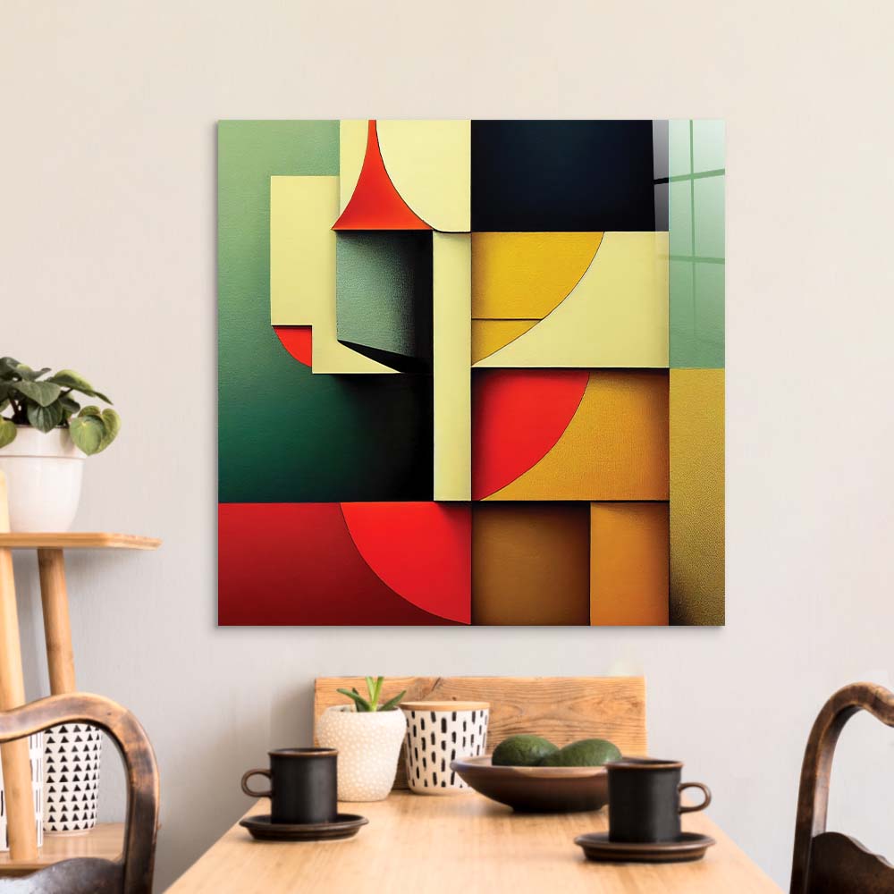 Stacking Cubist Glass Wall Art