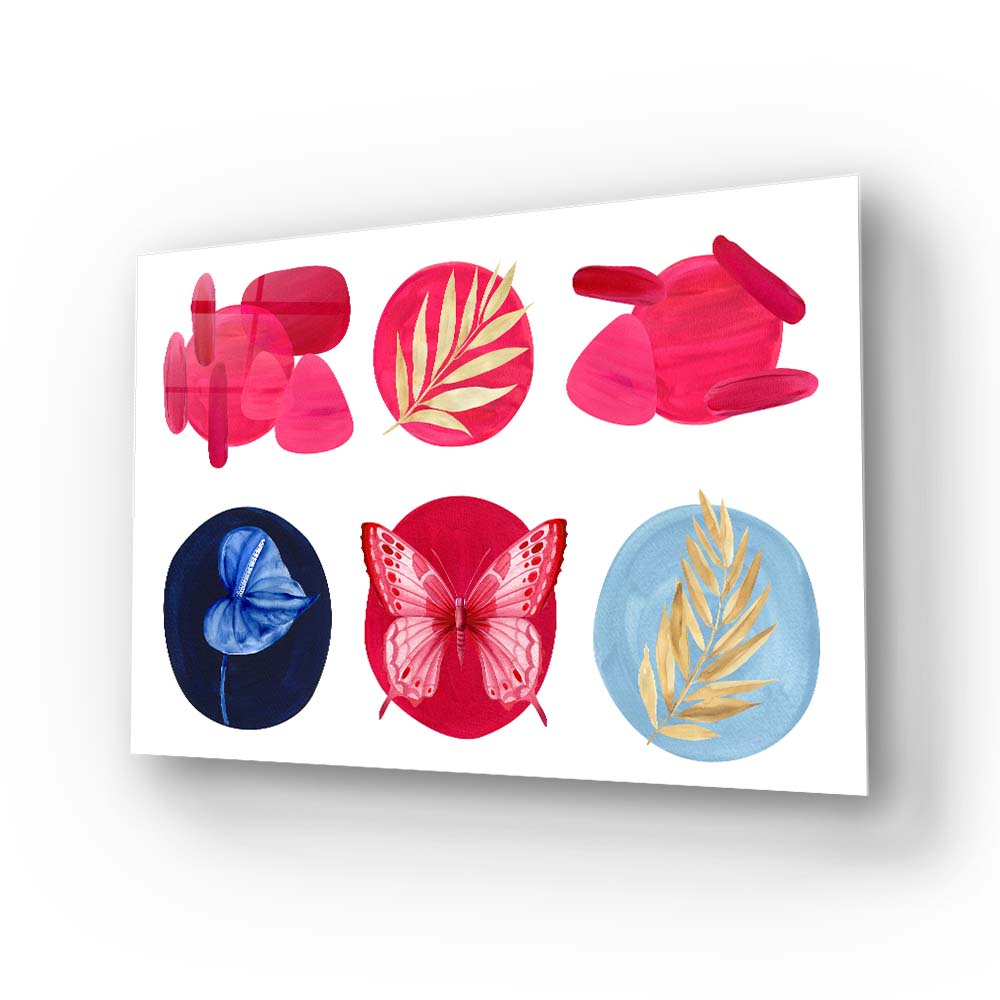 Symbols of Nature Glass Wall Art