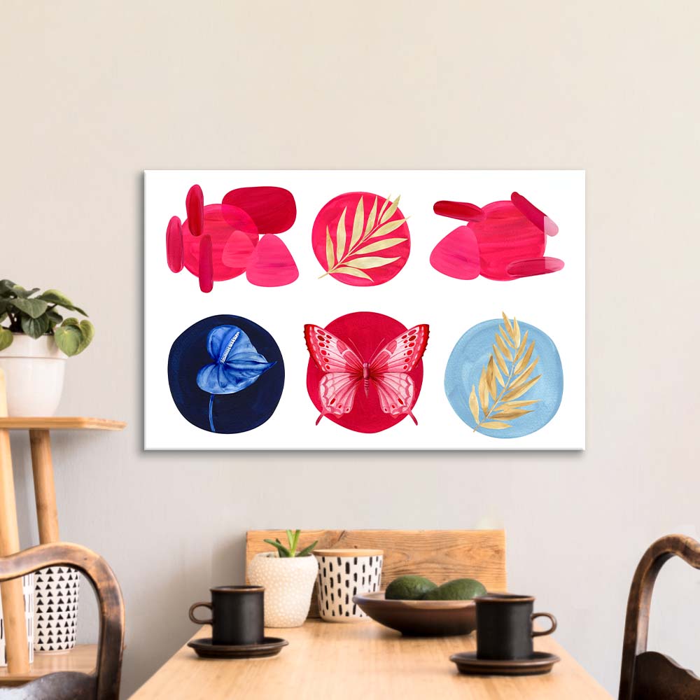 Symbols of Nature Glass Wall Art