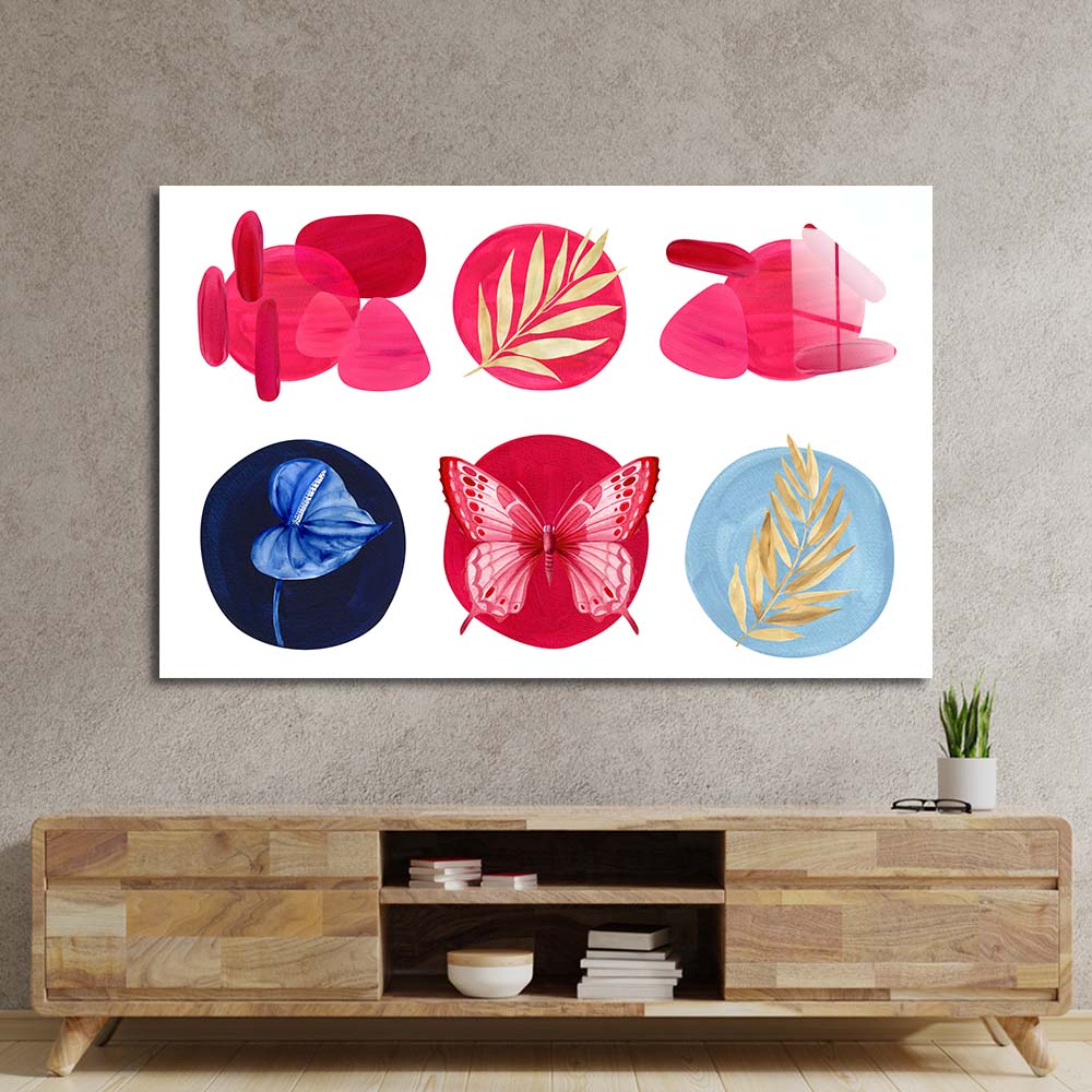 Symbols of Nature Glass Wall Art