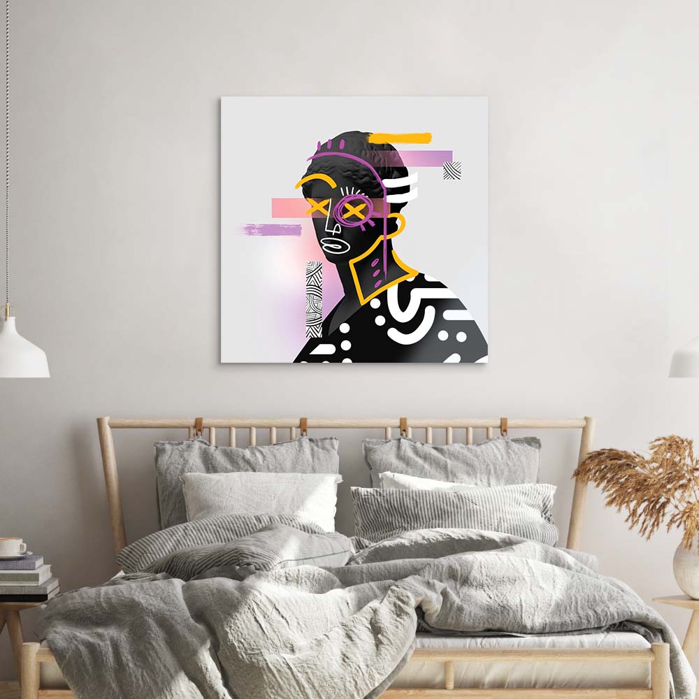 Vandalised Greek Statue 2 Glass Wall Art