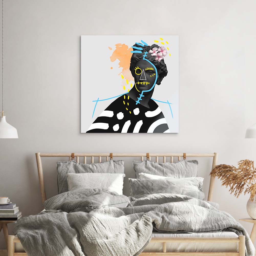 Vandalised Greek Statue 4 Glass Wall Art