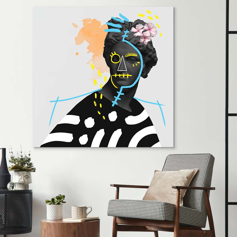 Vandalised Greek Statue 4 Glass Wall Art