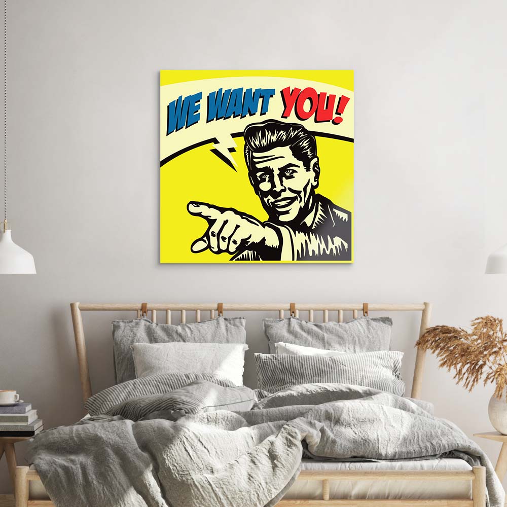 We Want You! Glass Wall Art