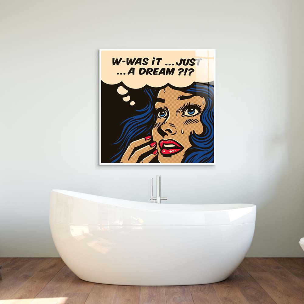 Dream Retro Girl Glass Wall Art