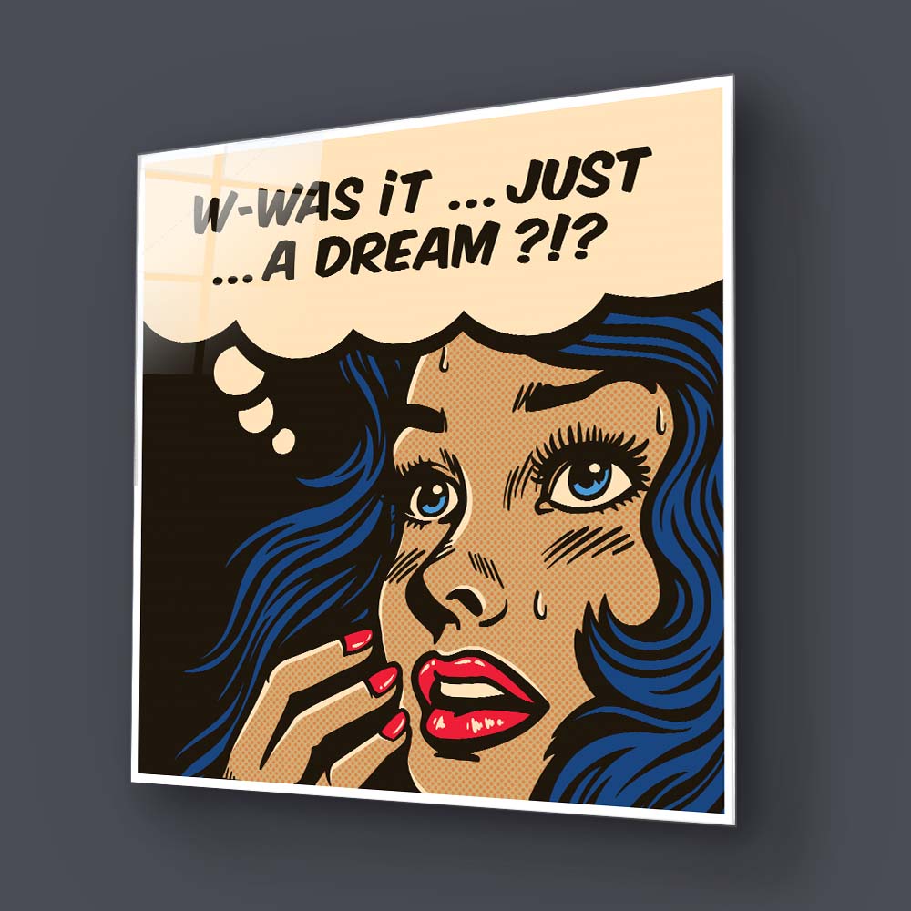 Dream Retro Girl Glass Wall Art