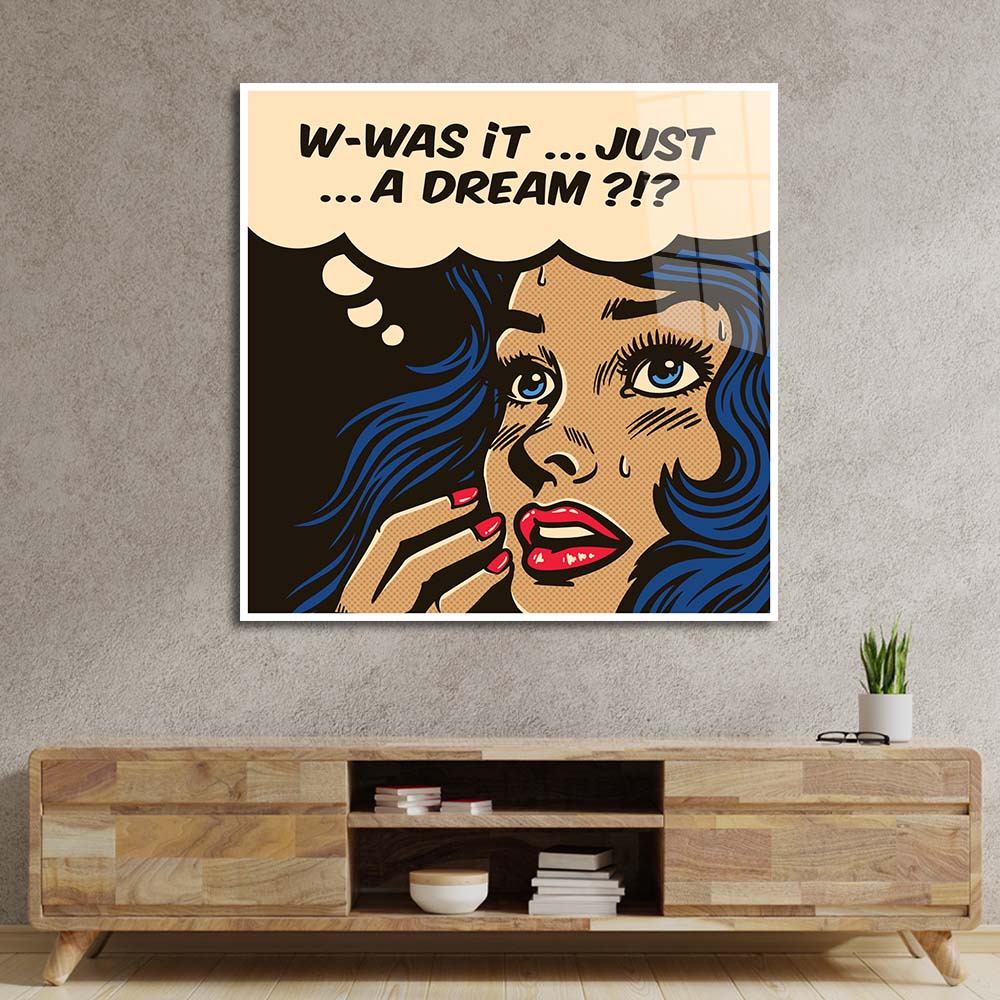 Dream Retro Girl Glass Wall Art