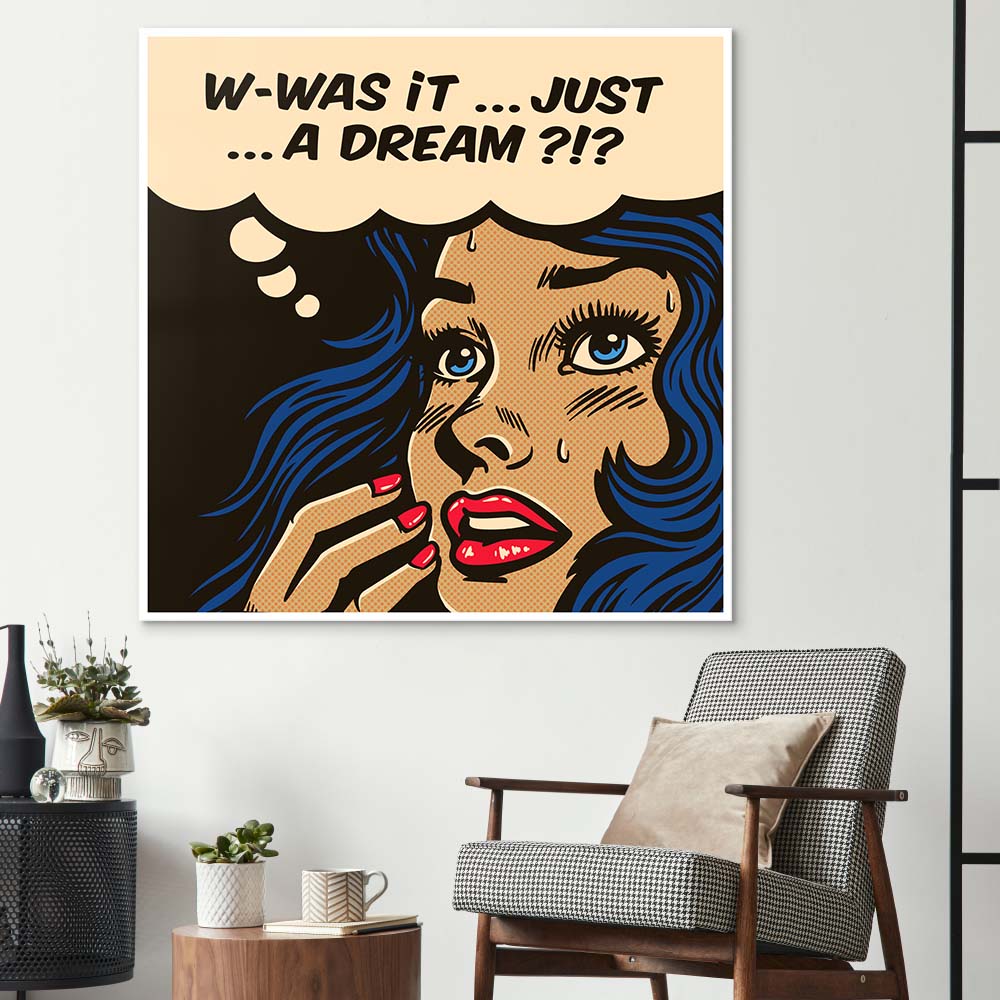 Dream Retro Girl Glass Wall Art
