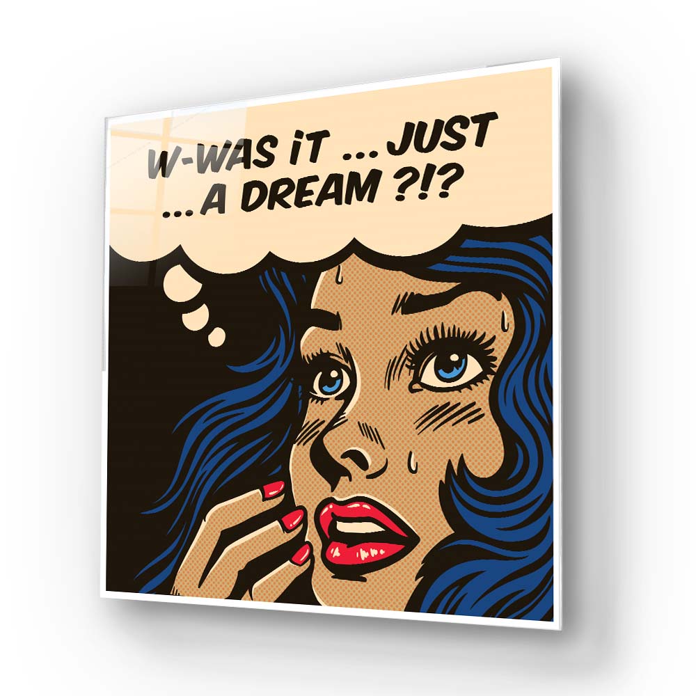 Dream Retro Girl Glass Wall Art