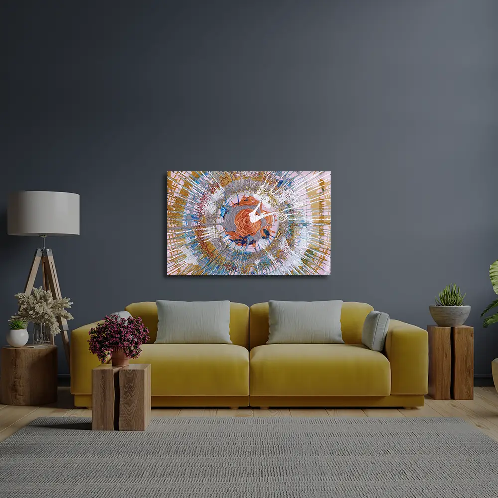 Abstract Expressionism Colorful Contemporary Pollock Glass Wall Art