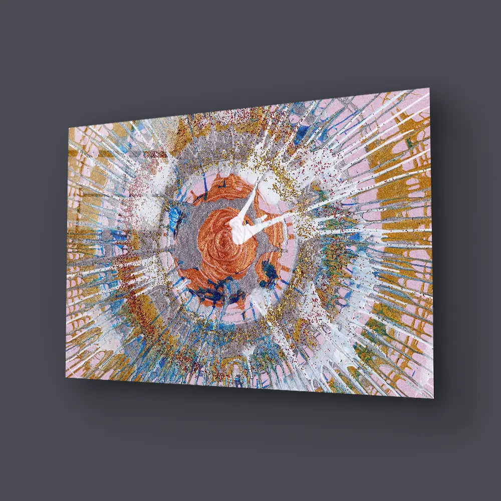 Abstract Expressionism Colorful Contemporary Pollock Glass Wall Art