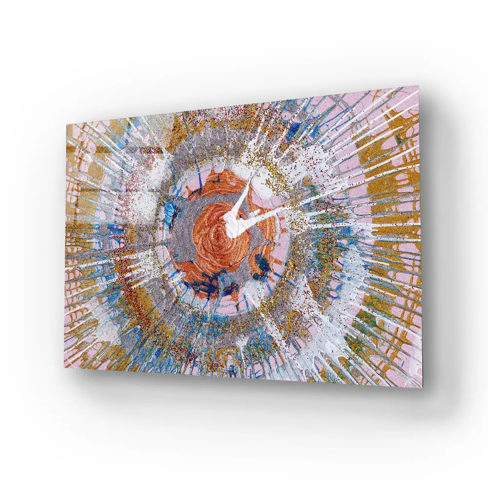 Abstract Expressionism Colorful Contemporary Pollock Glass Wall Art