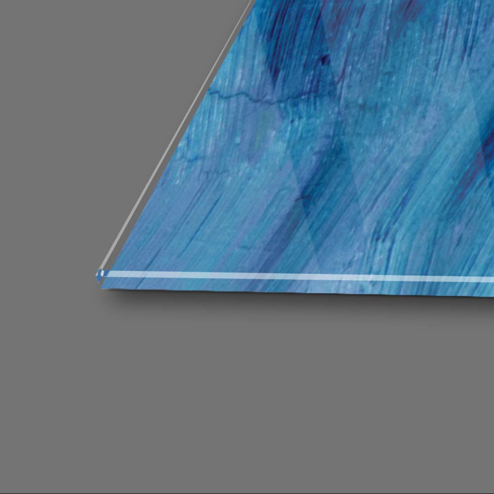 Abstract Art Blue Oil Painting Glass Wall Art